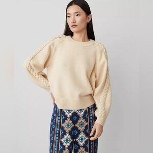 Ann Taylor The Studio Collection Braided Trim Wedge Pullover Sweater XXL